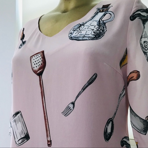 DAILY DEAL! Fabulous ITALIAN Designer STYLE Novelty Sicilian Kitchen Print DRESS - Picture 11 of 16